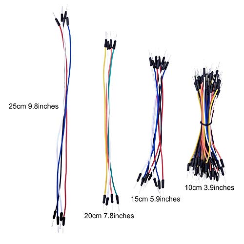 Image of INVENTO 1pcs 170 tie-points Bread Board + 65Pcs Male to Male Solderless Flexible Jumper Cable Wires
