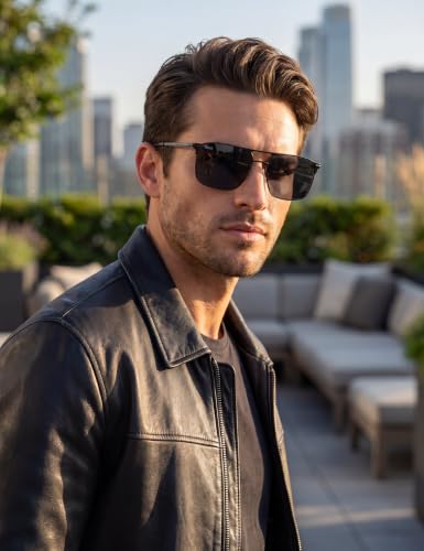Image of Fastrack Tees Black Navigator Sunglasses for unisex