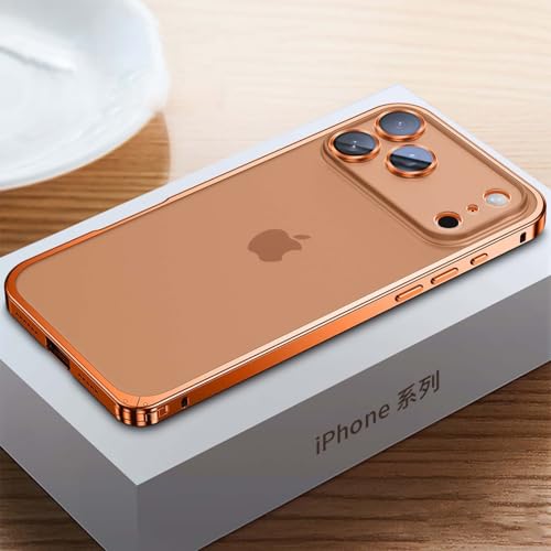 Coque iPhone 17 Pro transparente orange cadre rigide protection arrière
