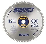 IRWIN Tools MARATHON Carbide Table/Miter Circular Blade, 12-Inch, 80T (14083)