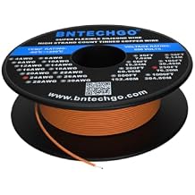 BNTECHGO 24 Gauge Silicone Wire Spool 250 ft Orange Flexible 24 AWG Stranded Tinned Copper Wire