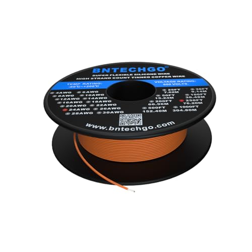 Fil de silicone 24 AWG 250 pieds idéal pour câblage de modélisme et robotique