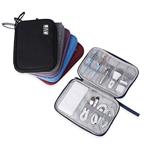 Bolsa organizadora de viagem com organizador de cabos eletrônicos Compacta acessórios eletrônicos de