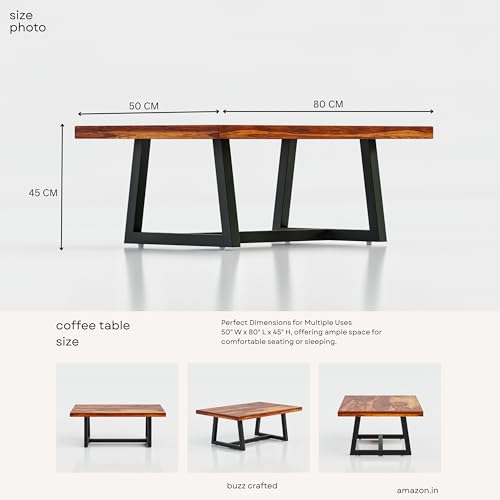 Image of Modern Coffee Table with Open Storage Shelf - Minimalist Rectangular Center Table With Black metal fram for Living Room, Office, and Lounge - Durable Engineered Wood, Easy Assemblyr (Black & Brown)