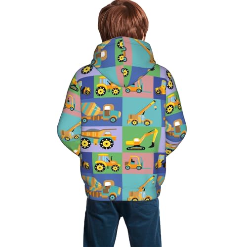 Construction Machinery Kid Hoodies Boys Sweatshirts Girls Pullover with Pocket4