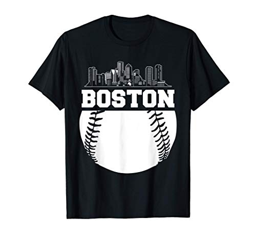 Boston baseball fan cityscape sky-line sports lovers gifts camiseta