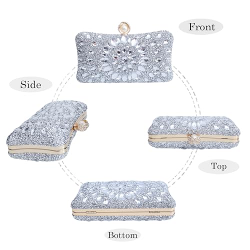 Image of Sparkly Women's Evening Clutch Purses Rhinestone Bag Luxury Handbags For Weddings Formal Prom Party