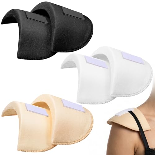 3 Pairs Shoulder Pads 1.5cm Thickness Foam Shoulder Pads Breathable Set-in Shoulder Enhancer Anti-Slip Detachable Sponge Pad for Women Men Blazer Suit Coat Jacket Clothes Sewing Accessories