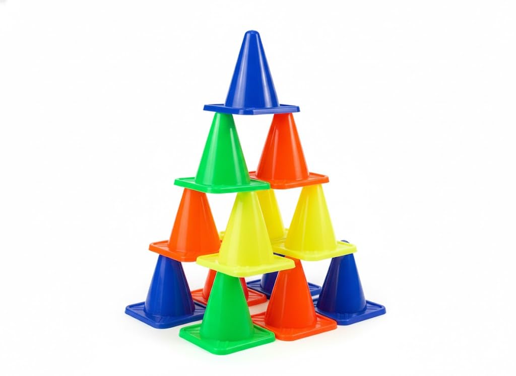 Training Cone Marker 4 Inch | Sports Field & Track Marking Cones | Multicolor Plastic | Lightweight 30g (Pack of 6–48) (Pack of 48)-image-35