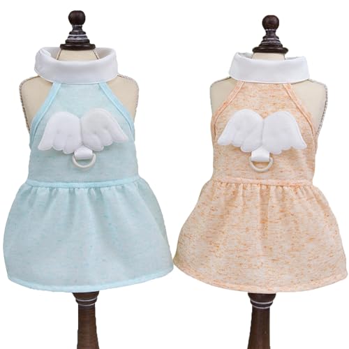 JPETTOペット服 かわいい 犬服 ワンピース 春夏 猫服 犬の洋服 スカート レース ドレス 蝶?び 日焼き防ぐ 通気性 お姫様 祝い 記念撮影 小型犬 中型犬 お散歩 25-0697 オレンジM