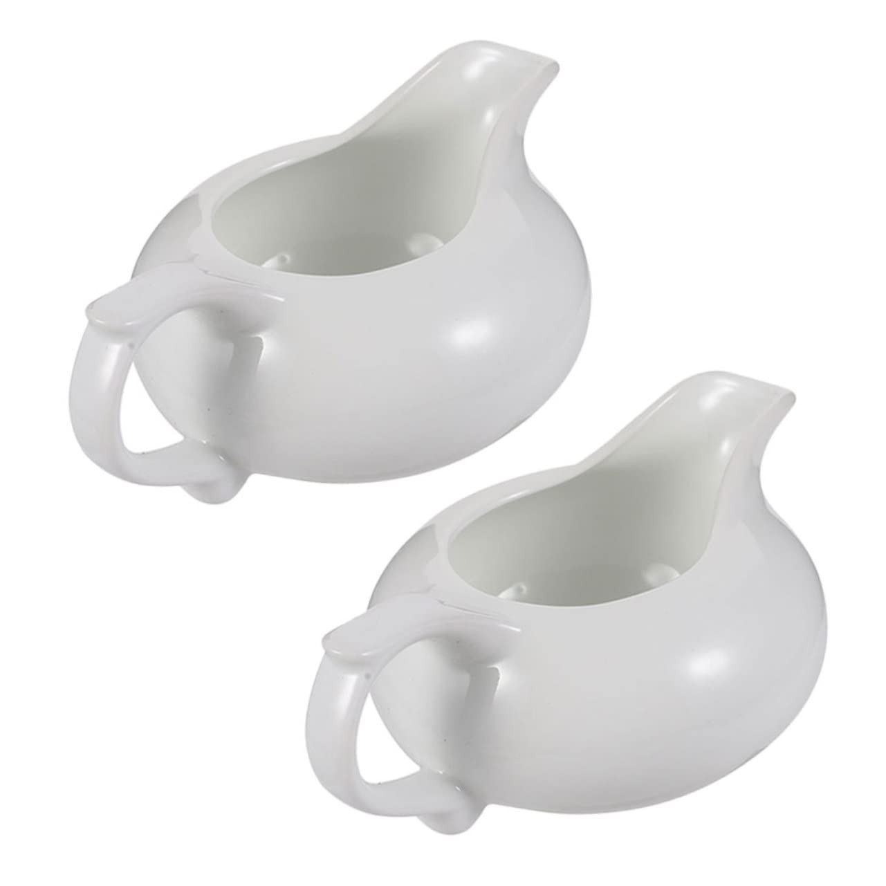 PRETYZOOM 2pcs Sauce Bucket Porcelain Sauce Boat Gravy Pitcher Gravy Container Gravy Server Gravy Boat with Lid Sauce Containers Gravy Boats Gravy Saucer Sauce Dispenser White Ceramics