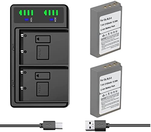 2 Batterie Dot.Foto BLS-5/BLS-50 Per Olympus - 7.2V, 1150mAh, Ricaricabili, Per E-M10, E-M5, OM-5 - Foto 3