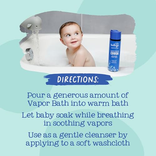 Image of Oilogic Stuffy Nose & Cough Essential Vapor Bath for Babies & Toddlers | Gentle Bath Baby Essentials Calms, Soothe & Comfort - Pediatrician-Tested Baby Care Products - Safe for Babies