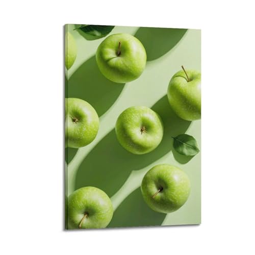 Décoration murale moderne pommes vertes pour illuminer un couloir sombre