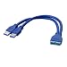 SIENOC 2 Port USB 3.0 A Type Male to 20 Pin Header Male Slot Adapter Cord 20Pin Male Motherboard to USB 3.0 Male Adapter