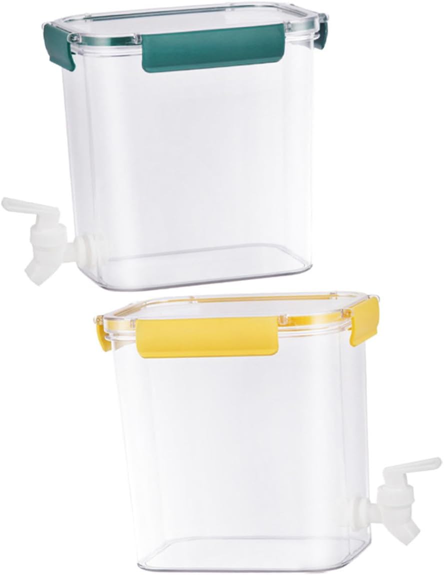 PRETYZOOM 2pcs 4.5l Beverage Dispenser Set with Spigot Water Dispenser for Parties Multi-use Juice Container Household Liquid with Lid