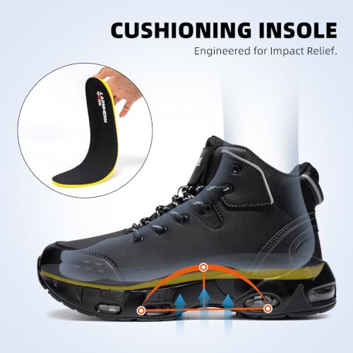 Image of LARNMERN Non Slip Work Boots for Mens Waterproof Chef Shoes