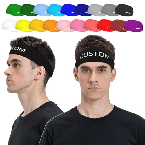 Custom Sport Headbands for Men & Women Personalized Sweatband Add Your Image Logo Fashion Custom Bandana Personalized Gifts Custom Headbands for Sports