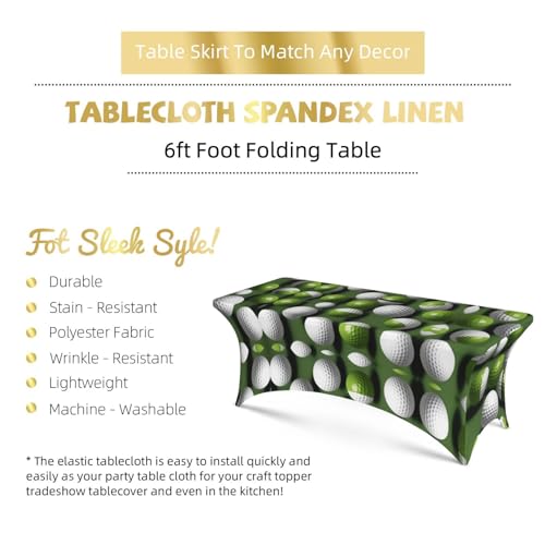 Housse de table balle de golf en élasthanne imprimé nappe stretch infroissable 1,8 m