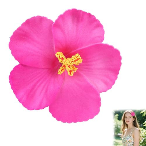 2pcs Flower Hair Clip, Red Hawaiian Flower Hair Clip Beach Party Bohemian