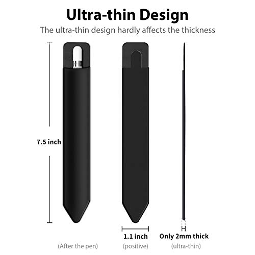 Doormoon Pencil Holder for iPad 2018 (6th Gen)/ iPad Air/ 9.7 / Pro 10.5"/12.9", Detachable Elastic Apple Pencil 2nd Gen Leather Sleeve Pocket Pouch - Image 5