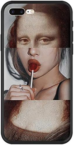MAYCARI Mona Lisa Funny Spoof Art Phone Case for iPhone XR, Hybrid Hard PC + Soft TPU Bumper Frame [Anti-Scratch] [Anti-Finger] Protective Cover