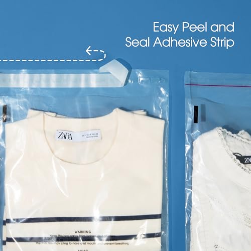 Spartan Industrial - 10" X 13" (1000 Count) Self Seal Clear Poly Bags with Suffocation Warning for Packaging, T Shirts & Shipping - Permanent Adhesive