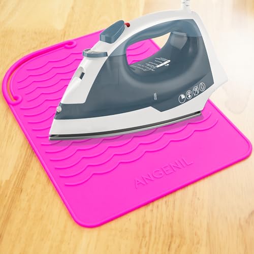 Image of ANGENIL Heat-Resistant Silicone Mat for Hair Irons, 9 x 6.5 inch, Protecting Your Counter Safely