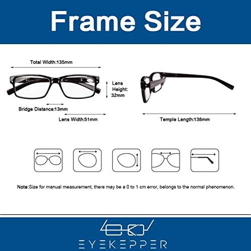 Eyekepper 5-Pack Spring Hinge Reading Glasses Vintage Readers Men Women +1.50, Demi Arm-5pcs All Clear Lens, 1.5 Diopters - Image 5