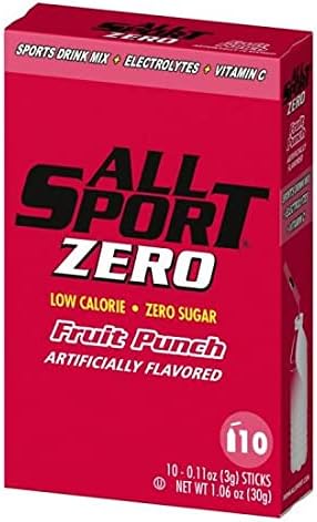 All Sport Zero All Sport ZERO Sticks, Low Calorie, ZERO Sugar, Electrolyte Sports Drink Mix, Vending Pack Fruit Punch, Pack of 10 Vending Pack
