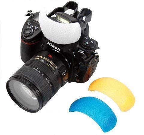 SUPERNIC 3 Color Pop Up Hot-Shoe Flash Diffuser Set for DSLR Cameras (Canon, Nikon) with Microfiber Cloth-picture-12