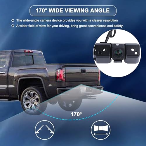 Image of Rear View Reverse Backup Camera for 2016 2017 2018 2019 Chevy Chevrolet Silverado GMC Sierra 1500 2500 3500 Safety Parking Assist Camera Replace 84062896, 23363727, 84032513, 590111, PAC100