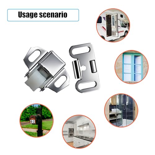 Mailbox Replacement Roller Catch Latch - 2 Packs RV Screen Door Locks Shower, Shutter Door Accessories, Cabinet Doors, Spring Hidden Latches and Catches with Screw for Home Kitchen Pantry and Camper - Thumbnail 4