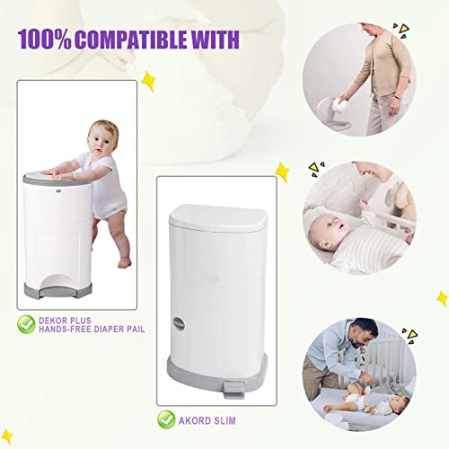 Diaper Pail Refills Increased12% Length Compatible With Dekor Plus Diaper Pails Lavender Scent Holds Up To 2552 Diapers (4 Pack) #TOP3