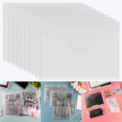 Pochettes plastique transparentes pour matrices de découpe, pochoirs et matériel scrapbooking