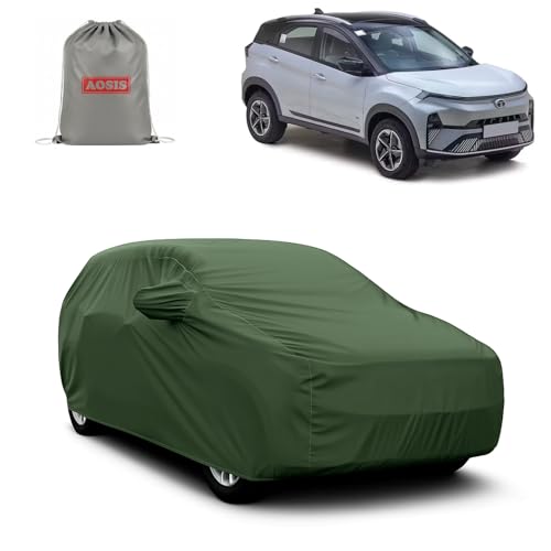 Image of AOSIS 'Waterproof' Car Cover Compatible with Tata Nexon /Smart /Pure /Creative /Fearless /Nexon Ev 300 GSM Uly Coated Thick Fabric 4X4, Adjustable Belt Buckle, Elastic Grip