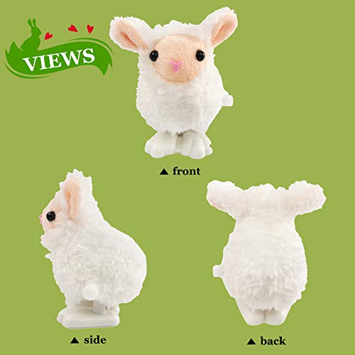 Bstaofy 6pcs Wind up Animal Easter Toy Kit Hop Chick Bunny Jumping Plush Assorted Fuzzy Flipping Bounce Kids Stuffed Gift Set Egg Hunt Clockwork Prop Dancing Sheep Party Favor , 3’’ - Thumbnail 5