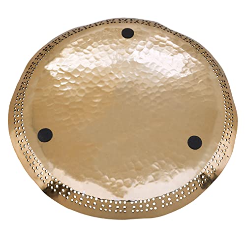 Platos Decorativos Redondos de Aluminio Dorado 14" Pack 4 miniatura 5
