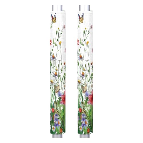 Image of Pardick Spring Flower Grass Refrigerator Door Handle Covers Set of 2 Spring Flower Grass Washable Fridge Dishwasher Mocrowave Oven Door Decor Protector Handle Cover Kitchen Appliance Decorative