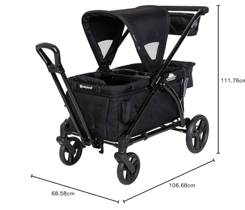 Baby Trend Expedition 2-in-1 Stroller Wagon Plus, Ultra Black - Image 4