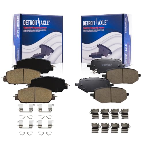Image of Detroit Axle - Brake Pads for 2017-2021 Honda Clarity 2023-2025 Honda HR-V, Ceramic Brake Pads with Hardware Front and Rear Replacement