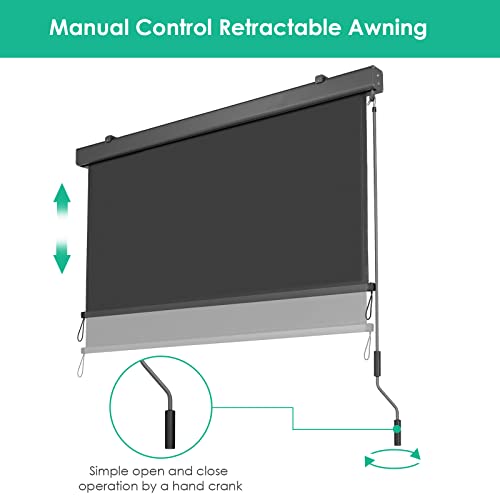 Toldo vertical enrollable contra el viento y calor en exteriores 7