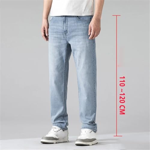Men's Long Jeans Straight Leg Business Casual Full Length Stretch Denim Trousers2
