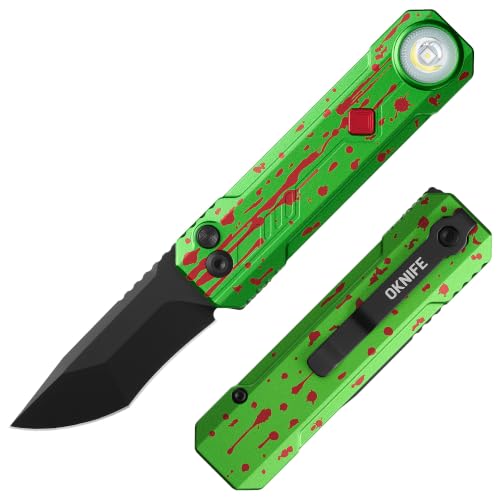 OKNIFE LK 2-in-1 Folding Pocket Knife with Rechargeable Flashlight