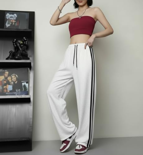Image of dockstreet Straight Wide fit Long Length Open Bottom Jogger for Women /Trending Multi Pocket Style, Relaxed Casual Pants for Women