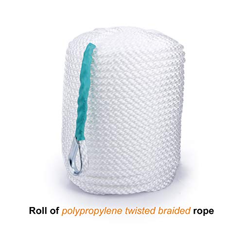 image for B4B BANG 4 BUCK 3/8 Inch 300 Feet Three White Braided Anchor Rope - Po