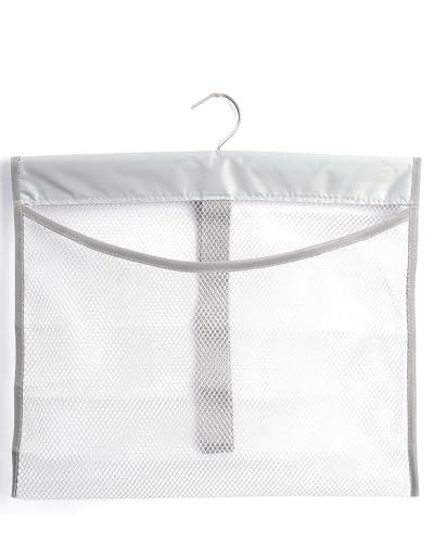 ALYER Hanging Mesh Shower Pockets for 34oz/1000ml Shampoo and Conditioner,Colorful Bath Toy organizer,Hanging Tandem Type Closet Accessories Storage Bag,Gray