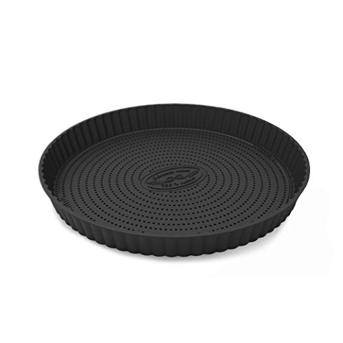 CECOA - Moule à Tarte Micro-perforée 28CM 100% Silicone/Cuisson Parfaite et démoulage Facile/Silicone Haute qualité