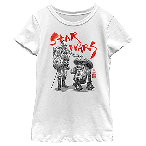 T-shirt Star Wars Visions Anime Droids fille blanc taille M en coton col rond