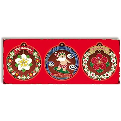 Welcome to the Islands Hawaiian 3 Pack Collectible Metal Ornaments Santa's Christmas Vacation, Gold Cover